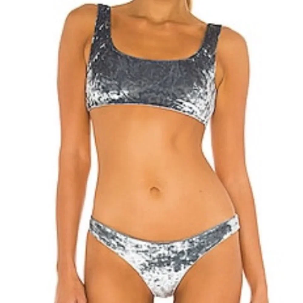 JADE SWIM Crushed Velvet Two-Piece - Picture 5 of 8